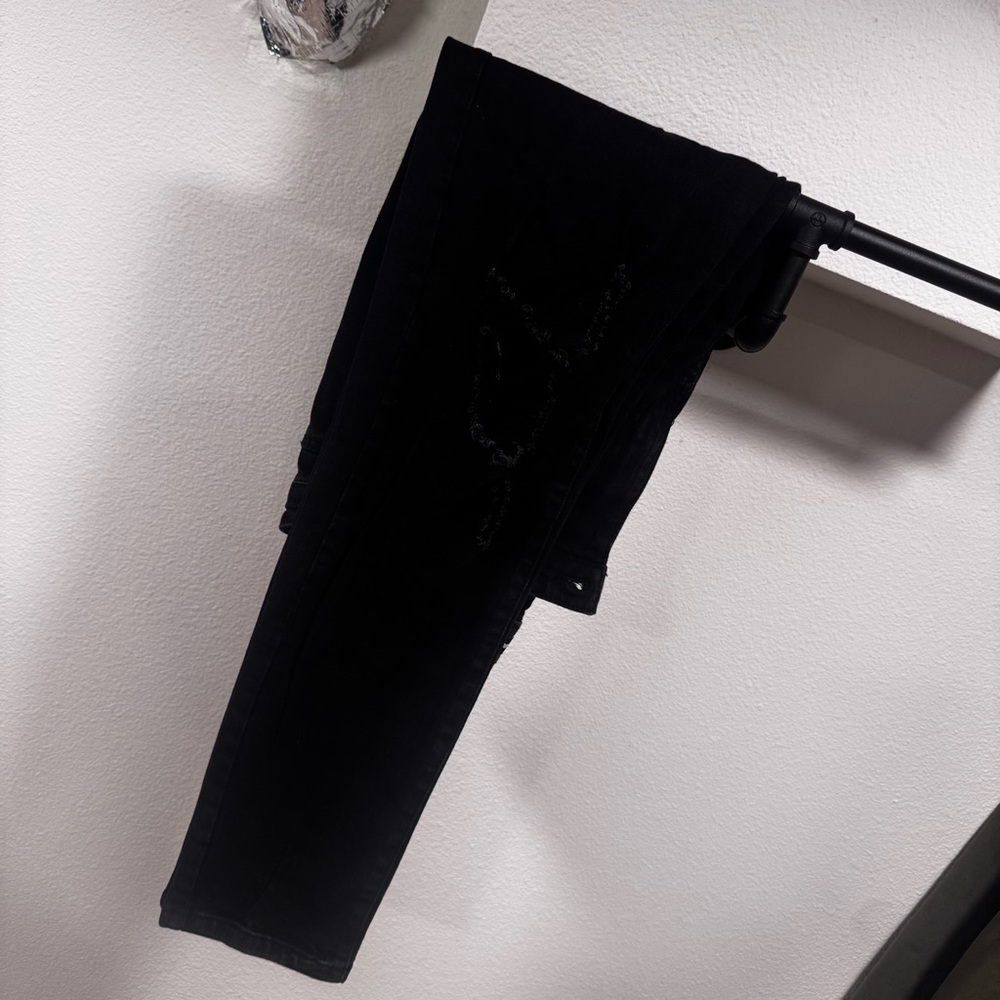 Fashion Nova Men's Dark Black Skinny Jeans